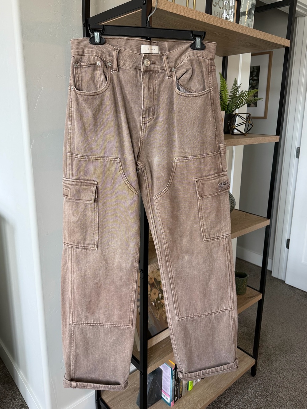 PACSUN Washed Tan Cargo Jeans